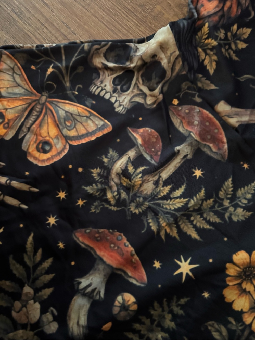 Grunge dress 3X NEW skulls, crow, gothic rockabilly moth & mushrooms scuba skate - Picture 4 of 8